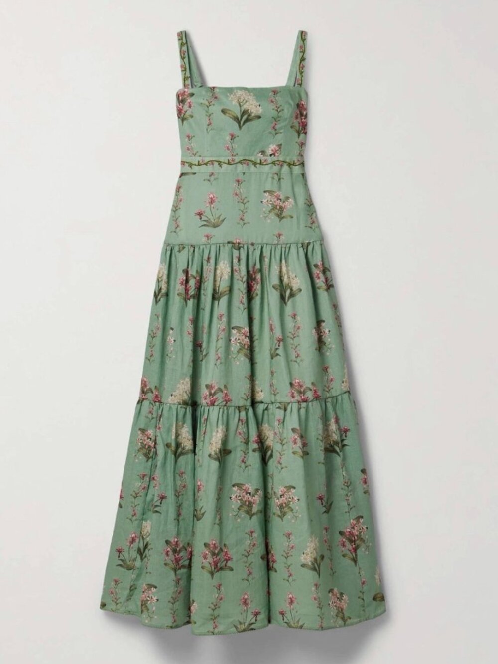 AGUA by Agua Bendita Lima Orquidea tiered embellished dress size M - Picture 4 of 6
